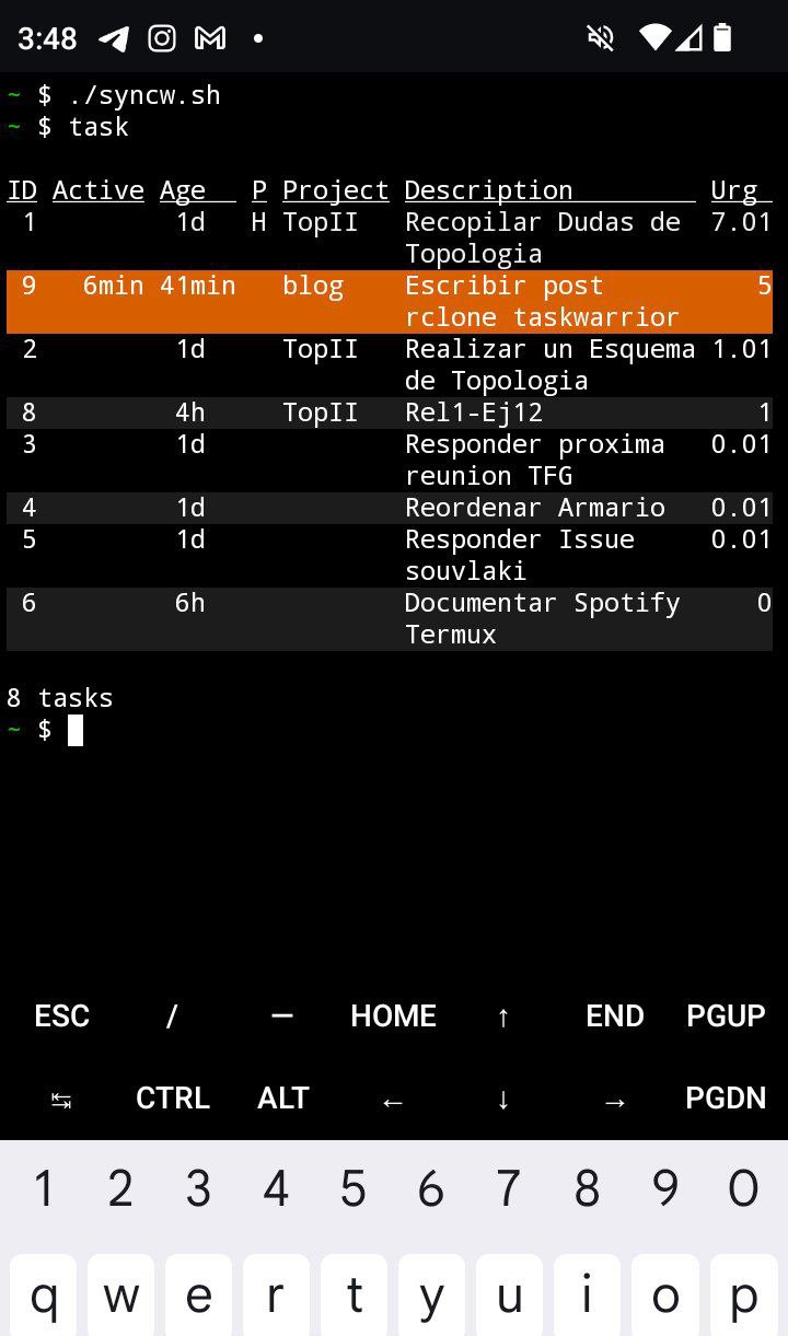 Termux Taskwarrior